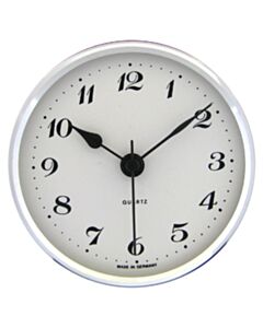 Round Silver Recessed Clock UTS 72 mm